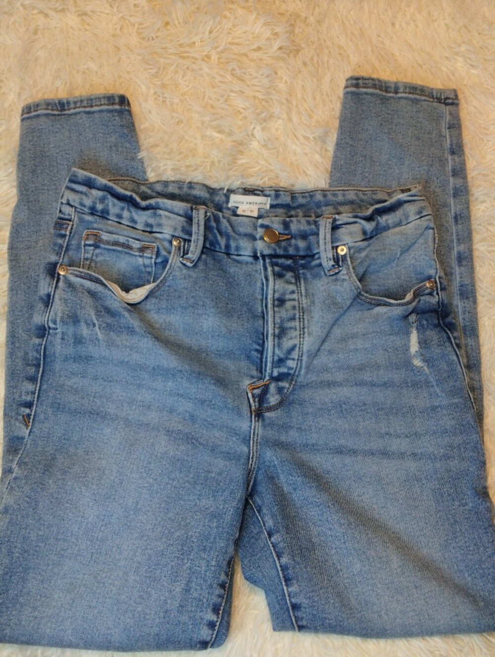 Good American Good Legs Straight Jeans Size 12/31 - Picture 5 of 11